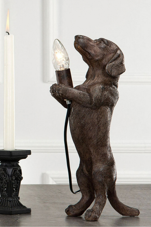 Brun taxlampa som dekorativ bordslampa i inomhusmiljö