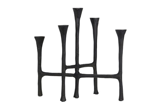 Svart ljusstake med fem ljushållare