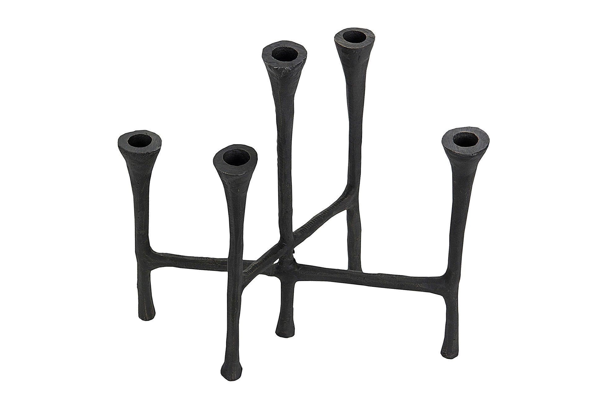 Svart ljusstake i järn för 5 kronljus
