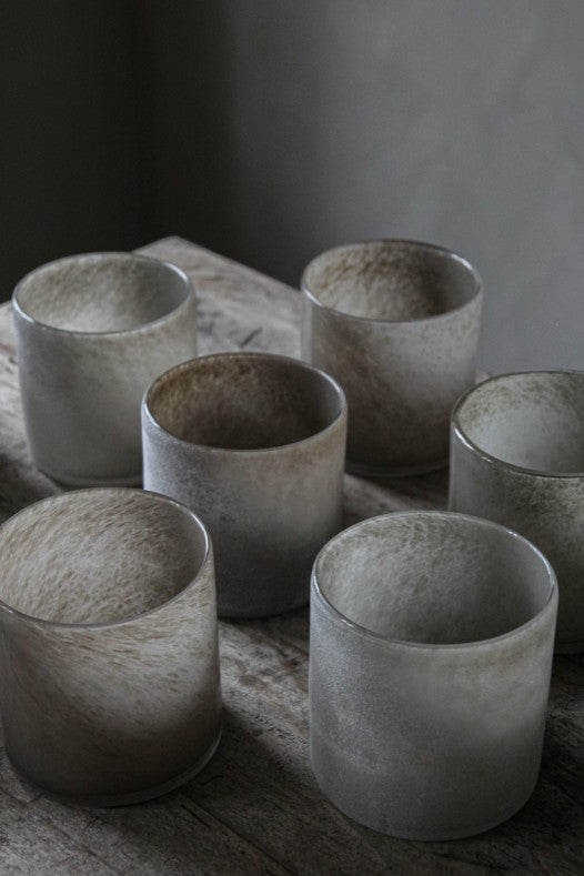 Lumiere Frost Coffee ljuslyktor i munblåst glas