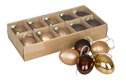 Glasägg till påskris – Kopparmix, 10-pack