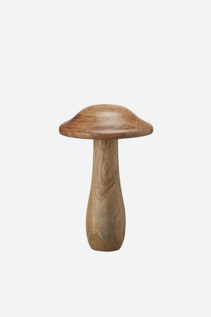 Stor dekorationssvamp Prema i naturfärgat trä, 20 cm hög.