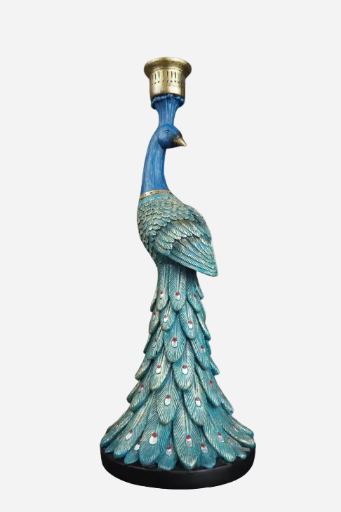 Påfågel ljusstake