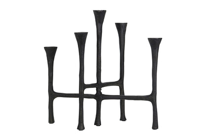 Svart ljusstake med fem ljushållare