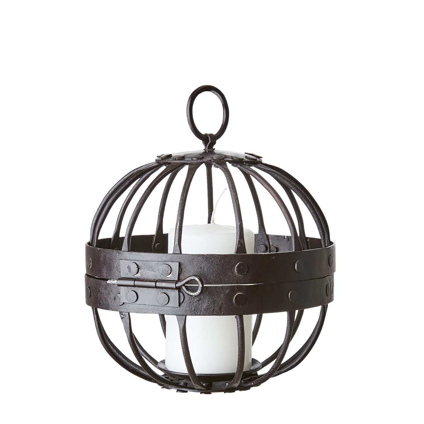 Thor hängande lykta i svart järn – dekorativ lykta som sprider stämningsfullt ljus.