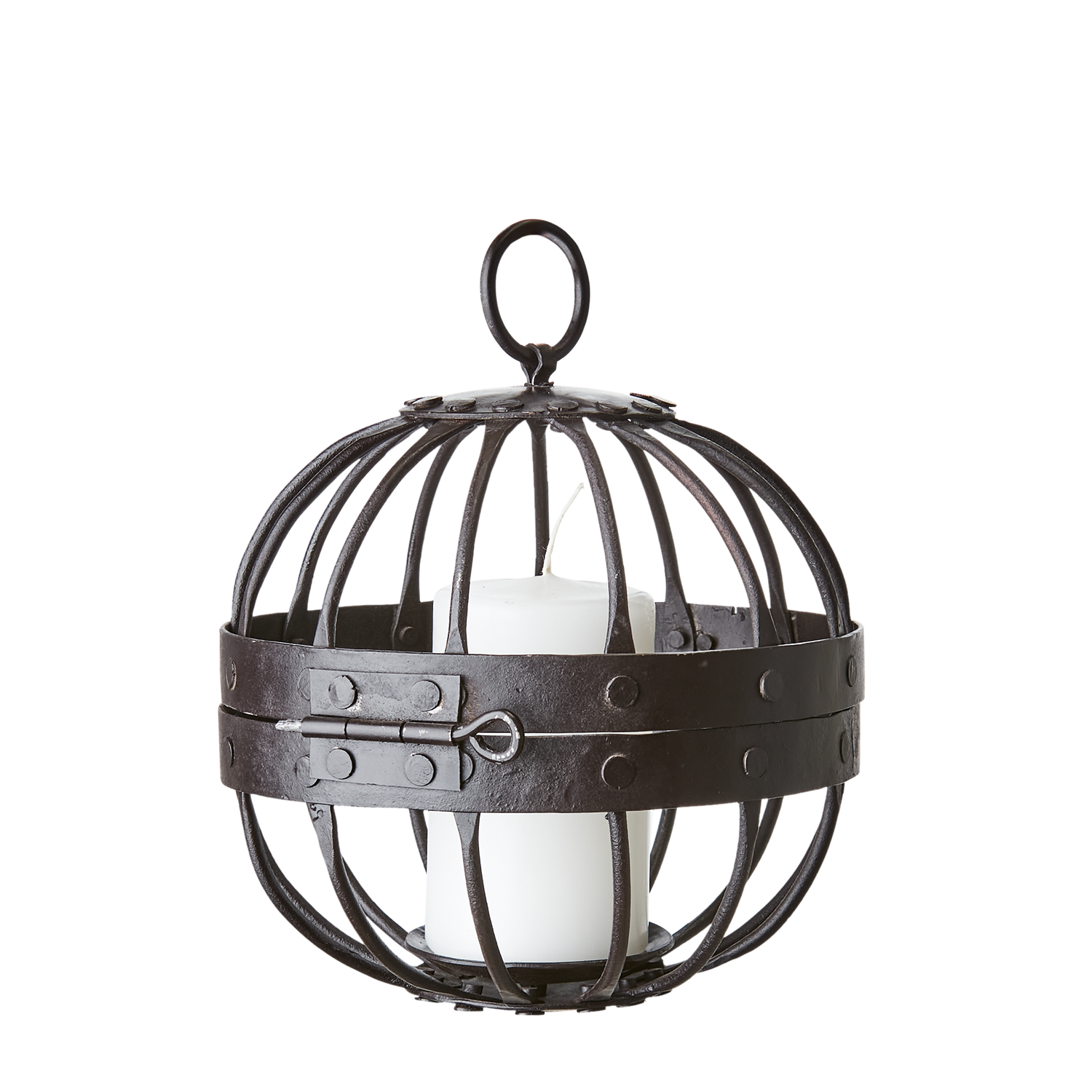 Thor hängande lykta i svart järn – dekorativ lykta som sprider stämningsfullt ljus.