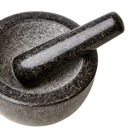 Mortel med stöt THYME i svart granit