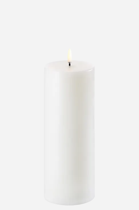 UYUNI LED-blockljus 7,8 x 20,3 cm i Nordic White med vaxyta