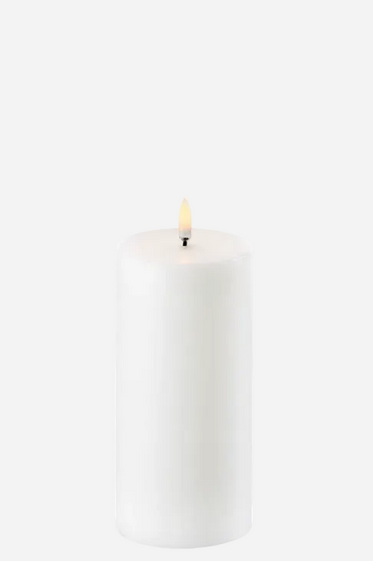 UYUNI LED-blockljus 7,8 x 15,2 cm i Nordic White med naturtrogen låga