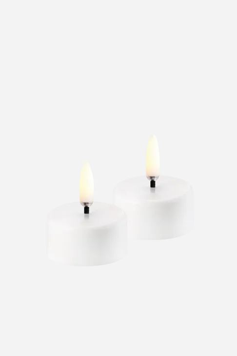 UYUNI uppladdningsbara LED-värmeljus White 2-pack 3,9 × 2,3 cm