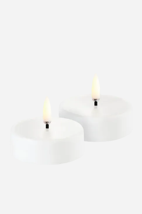 UYUNI uppladdningsbara LED-värmeljus Maxi 2-pack – 6 × 2,3 cm, vit