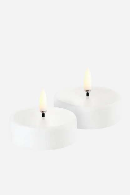 UYUNI uppladdningsbara LED-värmeljus Maxi 2-pack – 6 × 2,3 cm, vit