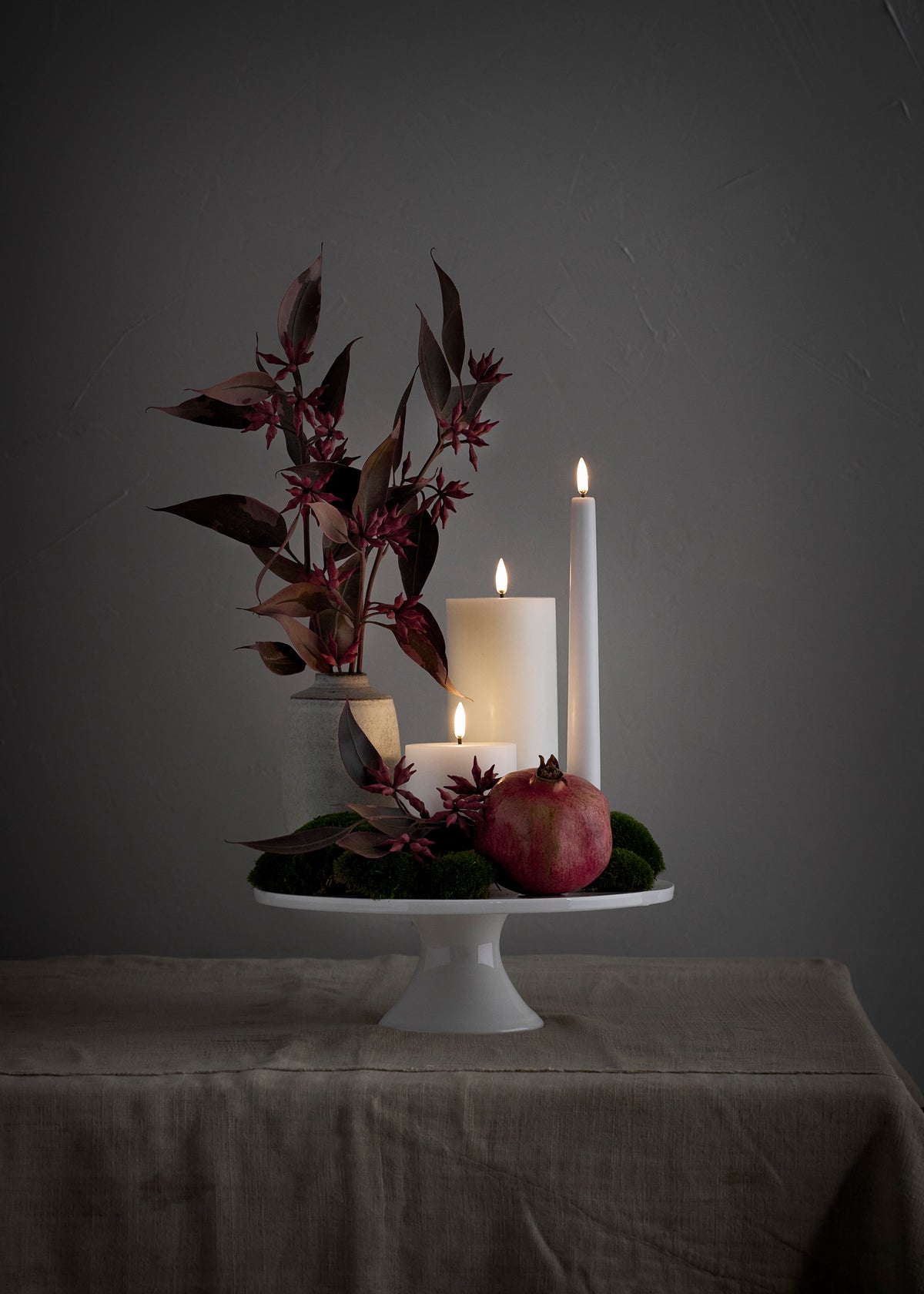 UYUNI LED-blockljus i Nordic White som stämningsbelysning med blommor