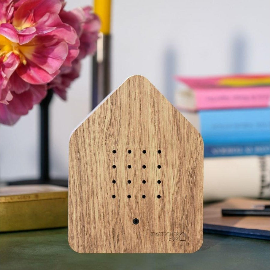 Zwitscherbox Speldosa Fågelkvitter Ek